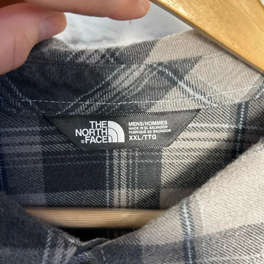 The North‎ Face Flannel Shirt Mens XXL Gray Black Plaid
